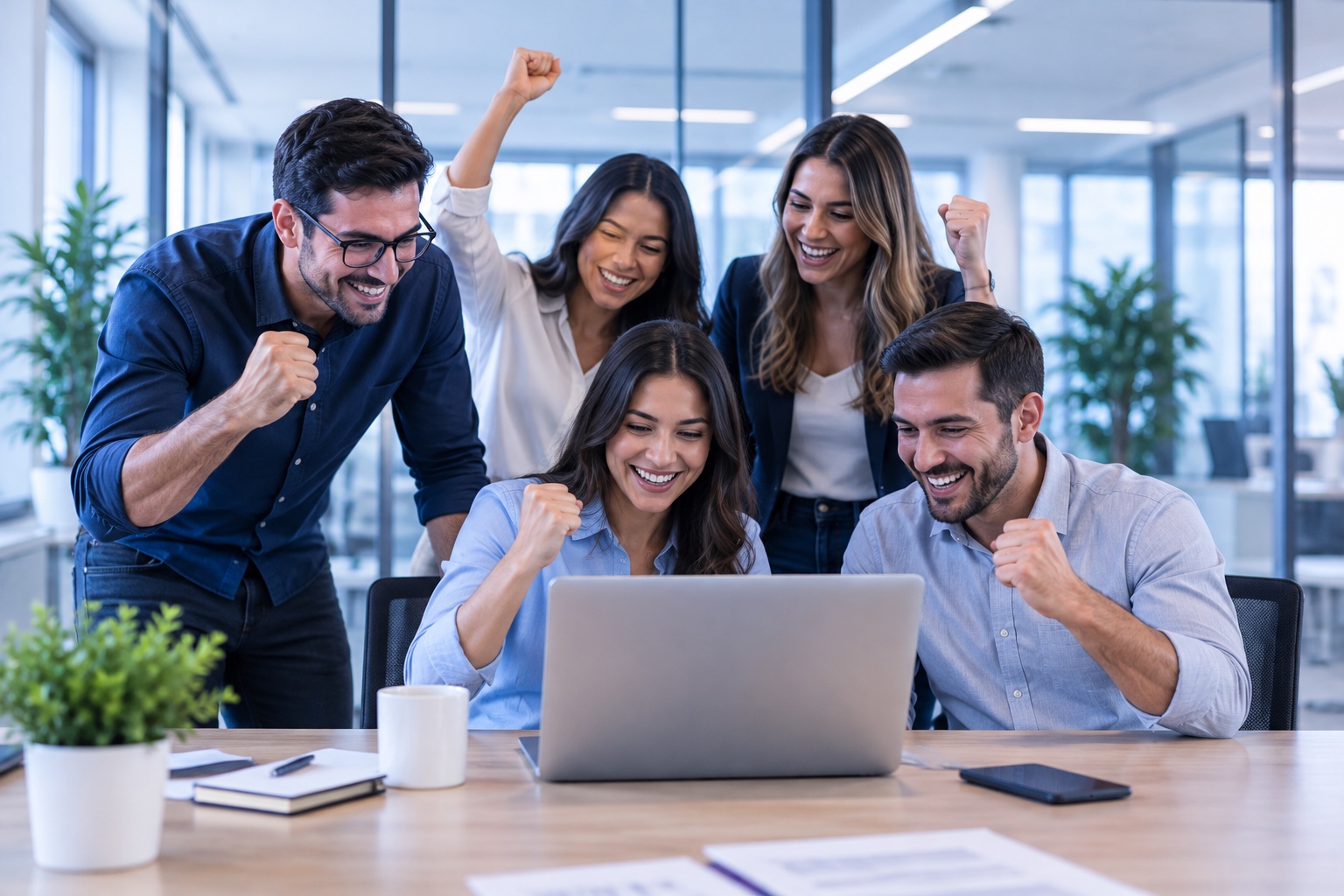 Equipo de trabajo colaborando